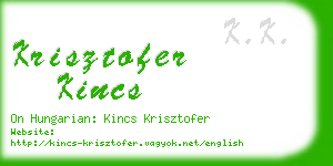 krisztofer kincs business card